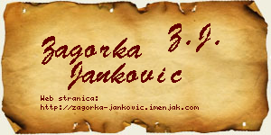Zagorka Janković vizit kartica